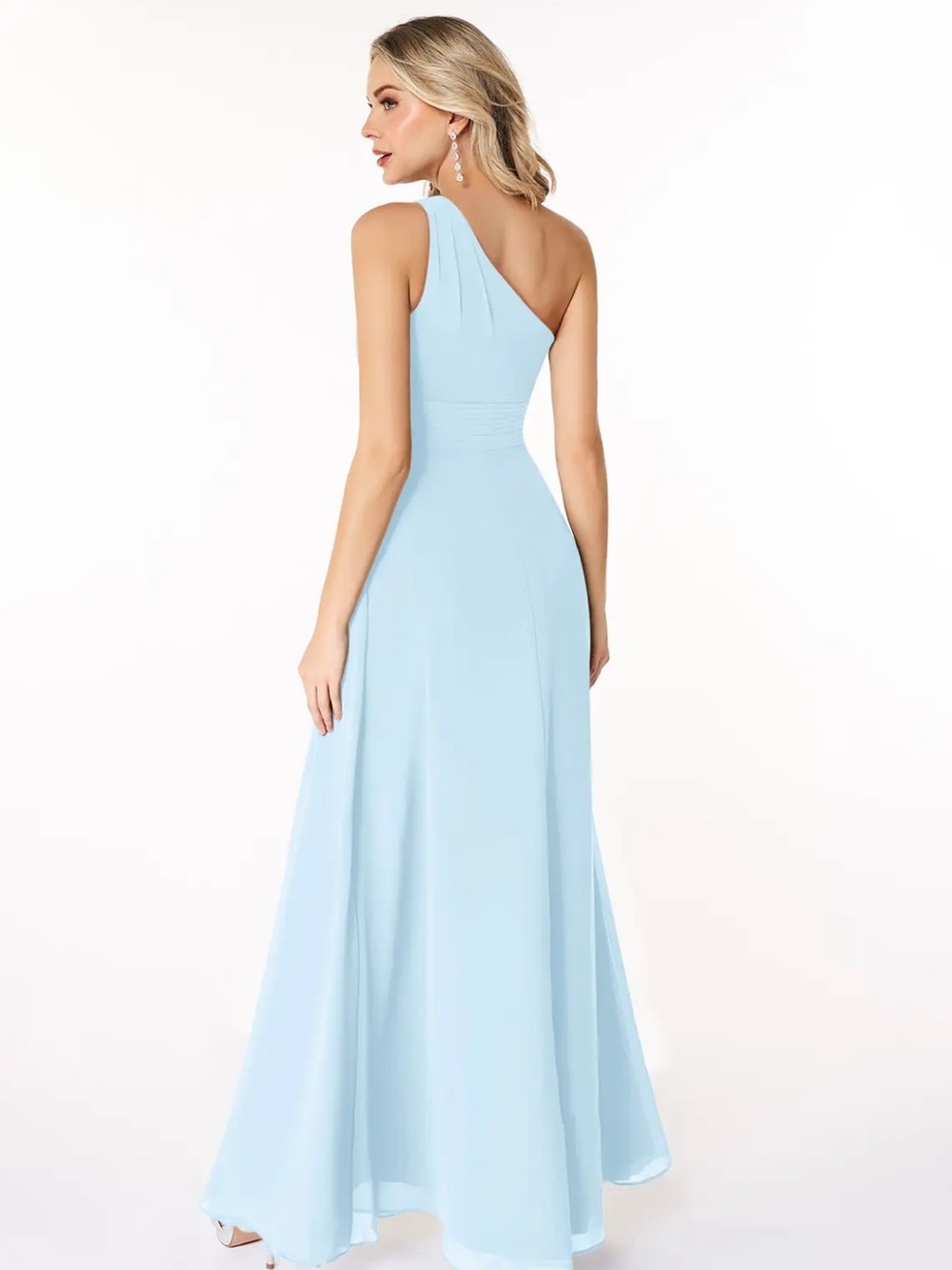 Azazie Dallas One Shoulder Dress - Sky Blue - Picture 2 of 8